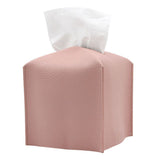 Pink PU leather foldable tissue box cover holding a paper roll