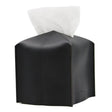 Black PU leather foldable tissue box cover holding a paper roll