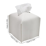 White PU leather foldable tissue box cover holding a paper roll