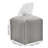 Grey PU leather foldable tissue box cover holding a paper roll