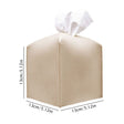 Beige PU leather foldable tissue box cover holding a paper roll