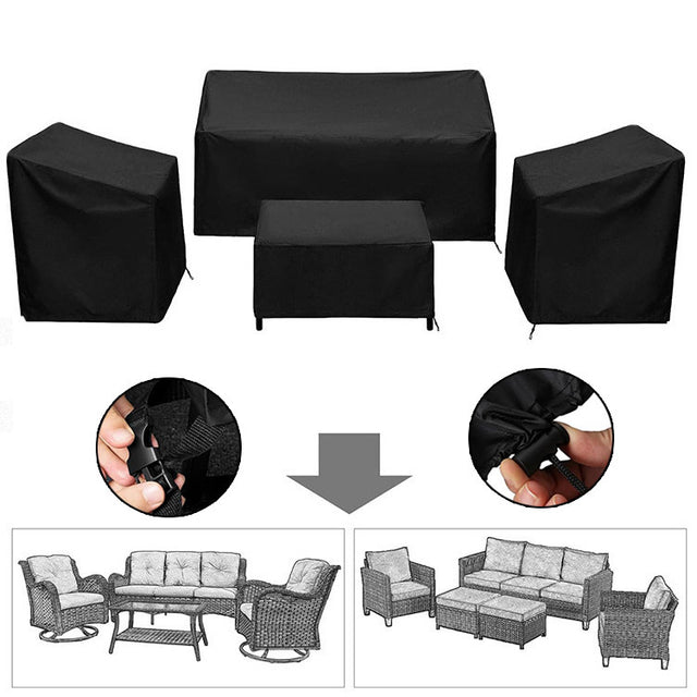 4 Piece Outdoor Furniture Cover Set Oxford 210D Medium