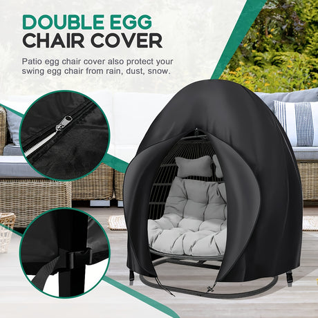 Hanging Egg Chair Cover Oxford 210D Black 230 x 200cm