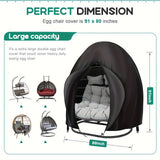 Hanging Egg Chair Cover Oxford 210D Black 230 x 200cm