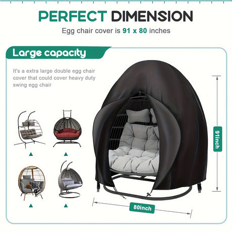 Hanging Egg Chair Cover Oxford 210D Black 230 x 200cm