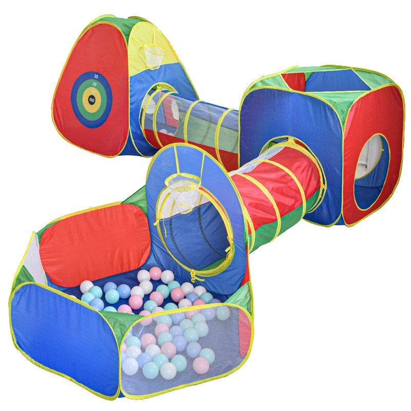 Kids five piece pop up play tent and tunnel set with ball pit