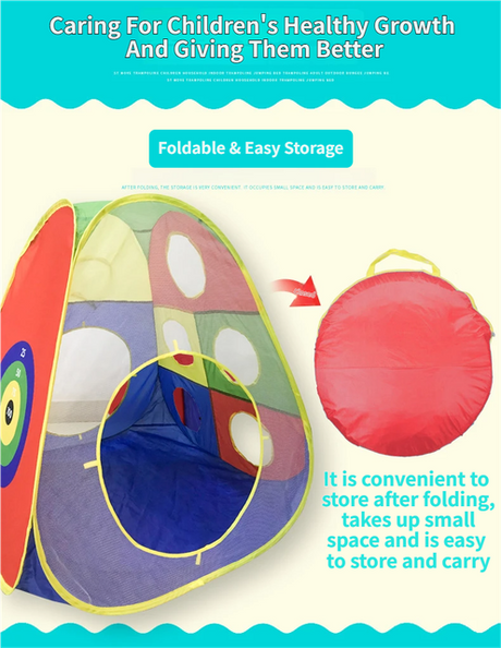 Crawling tunnel of kids pop up play set