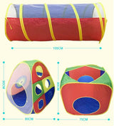Children playing in pop up play tent and tunnel set