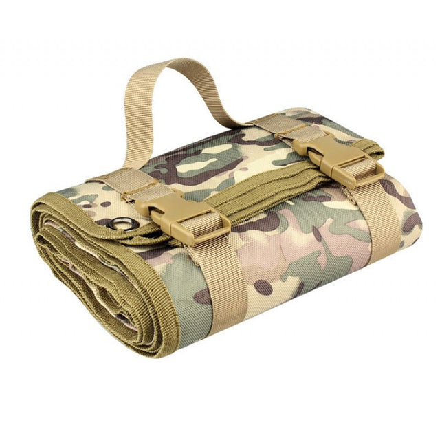 Glenridding roll up ground mat in camouflage 200 x 75cm in 1000D nylon with MOLLE webbing and reinforced staking eyelets