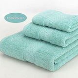 Emerald green 3 piece cotton jacquard towel set with bath towel, hand towel and face washer
