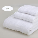 White 3 piece cotton jacquard towel set with bath towel, hand towel and face washer