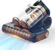 Blue and gold cordless UV mattress vacuum for dust mite removal