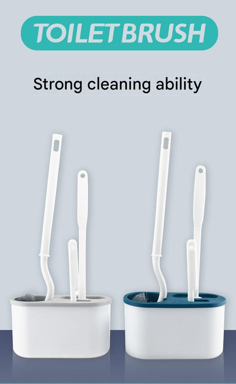 White 360 degree globe toilet brush with soft TPR bristles