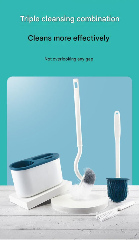 Flat white TPR rim brush shaped for cleaning under the toilet rim