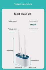 White wall mounted toilet brush set styled in a modern bathroom