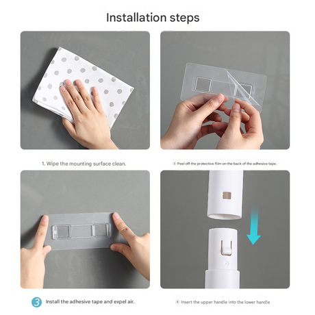No touch toilet brush system shown in a modern white bathroom