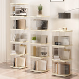 360-Degree Rotating Cream White Bookshelf