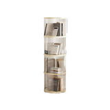 Elegant Rotating Circular Bookshelf - Cream White