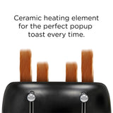 Toaster control panel with six temperature settings and dual controls