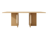 Oak Melamine Dining Table — 6-Seater, MDF with Oak Finish — Allure Home Collections