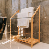 85cm 3-Tier Bamboo and Metal Freestanding Towel Rack — Elegant Bathroom Design — Allure Home Collections