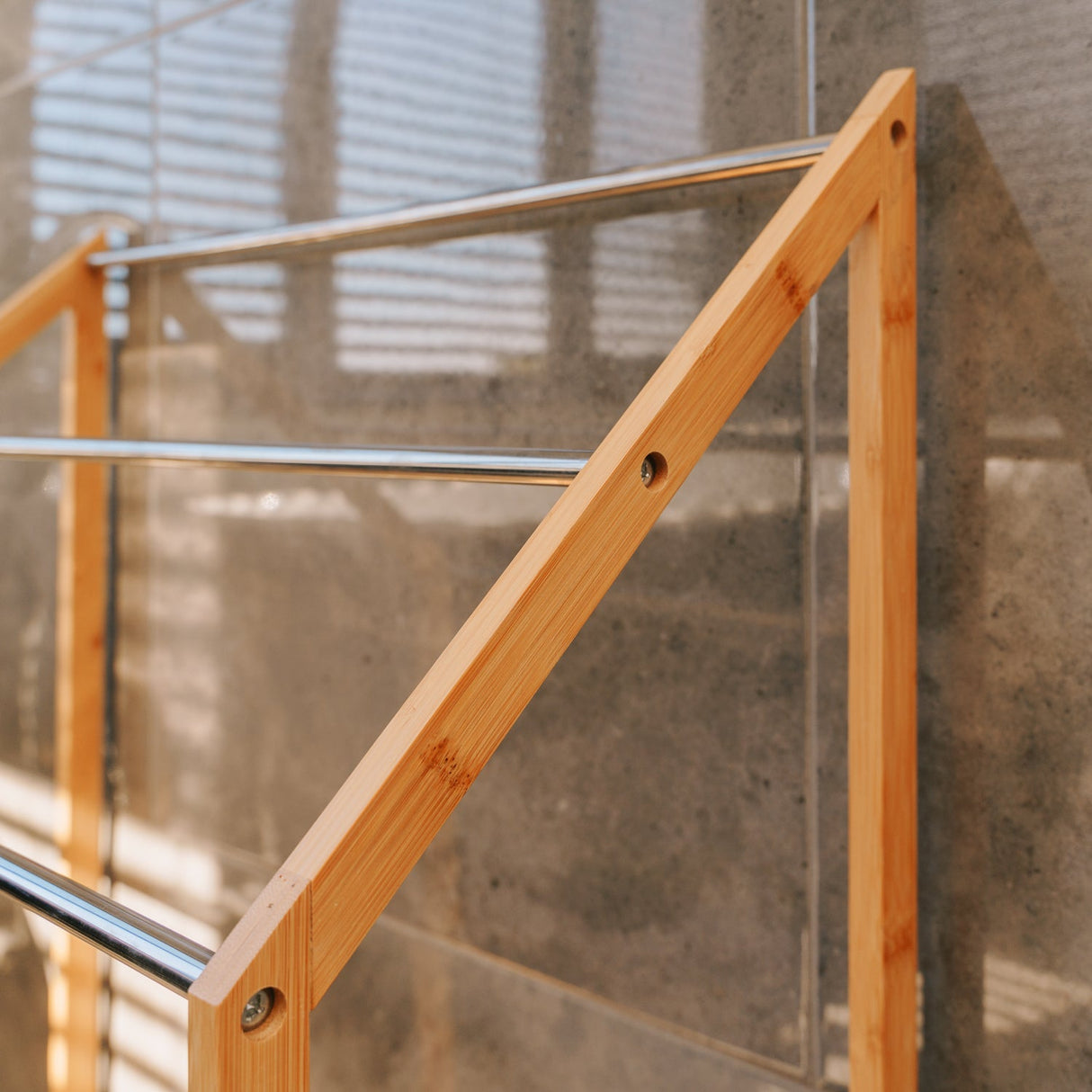 85cm 3-Tier Bamboo and Metal Freestanding Towel Rack — Elegant Bathroom Design — Allure Home Collections