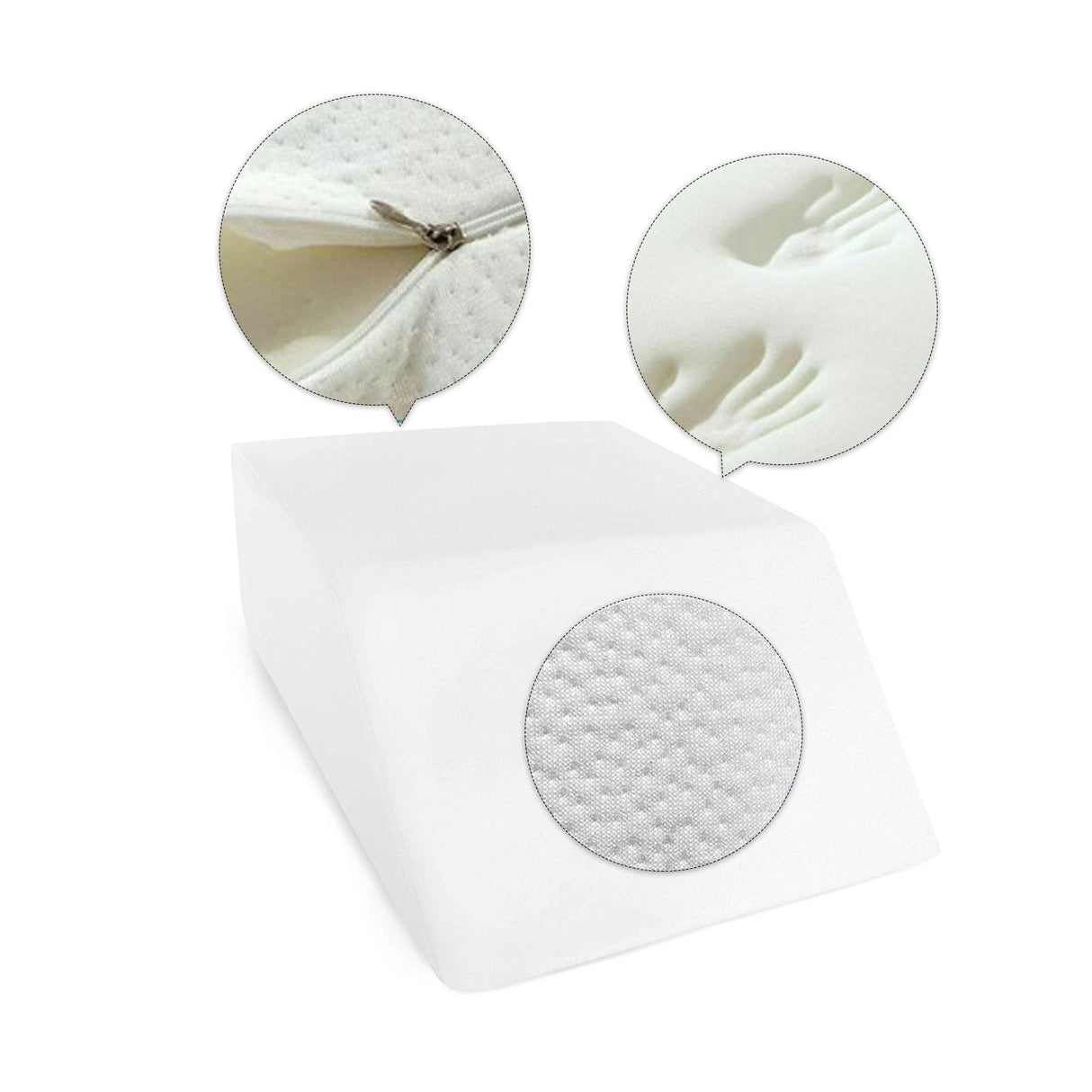 Memory Foam Bed Wedge Leg Support and Elevation Pillow — 4-in-1 Versatile — Allure Home Collections