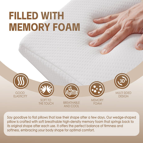 Clevinger Memory Foam Bed Wedge Back Support Pillow — Allure Home Collections