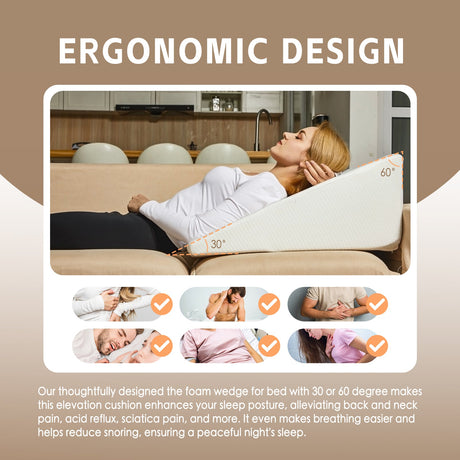 Clevinger Memory Foam Bed Wedge Back Support Pillow — Allure Home Collections