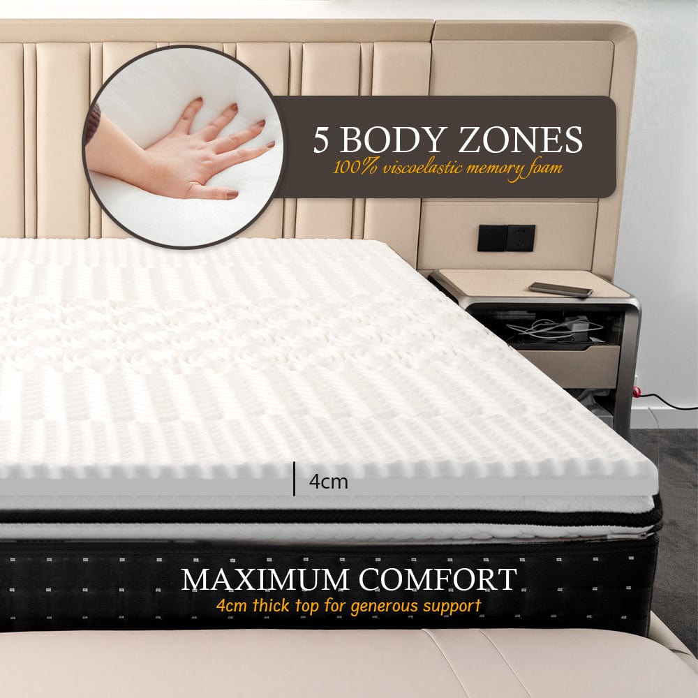 4cm Bamboo Memory Foam Mattress Topper — Double, High-Density Breathable — Allure Home Collections