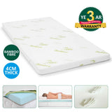 4cm Bamboo Memory Foam Mattress Topper — Double, High-Density Breathable — Allure Home Collections