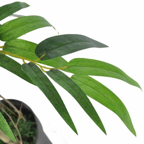 Artificial bamboo plant close-up showing realistic green culm and leaf detail — Allure Home Collections