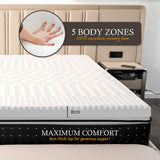 8cm Bamboo Memory Foam Mattress Topper — High-Density, Breathable — Allure Home Collections