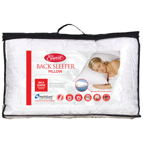 Easy Rest Fibre Ball Fill Back Sleeper Pillow — Gusseted Support, Machine Washable — Allure Home Collections