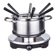 Stainless steel 2 L electric fondue set and hot pot with glass lid