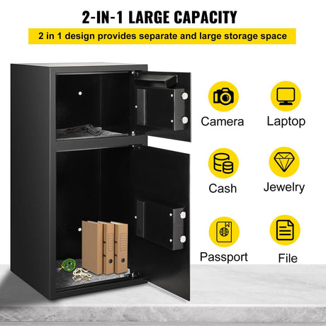 Ojen Security Safe, 2.6 cu.ft, Double Door, Digital Lock