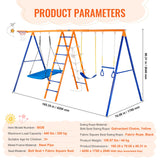 Swing Sets for Backyard 6 in 1 Swing Set 440lbs Capacity Metal Swingset
