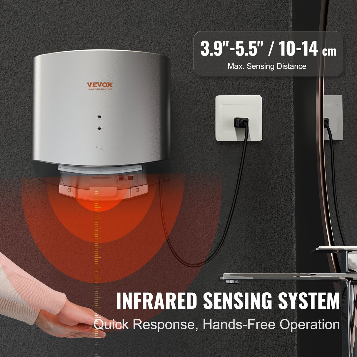 Hand dryer infrared sensor detail