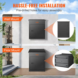 Steel wall mounted parcel mailbox with combination lock