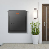 Steel wall mounted parcel mailbox with combination lock