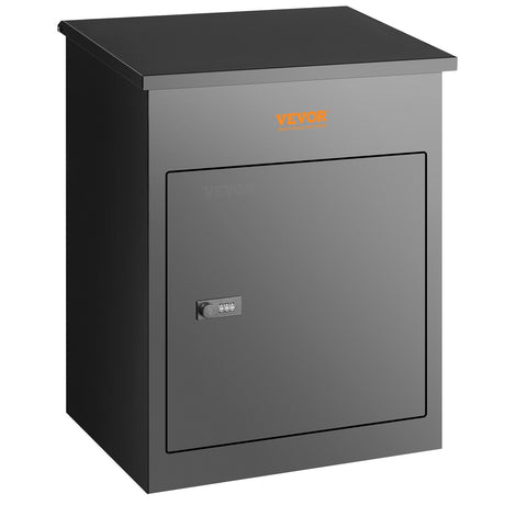 Steel wall mounted parcel mailbox with combination lock