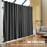 Omeo Portable Room Divider with Wheels, Black view 2