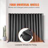 Omeo Portable Room Divider with Wheels, Black view 4