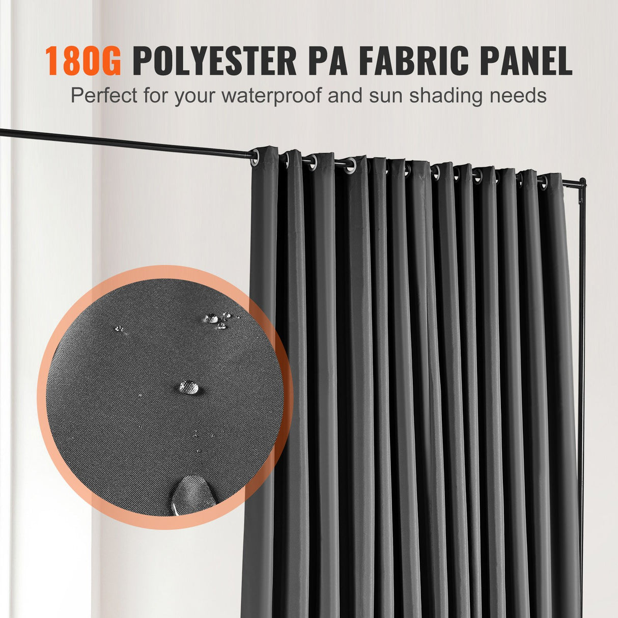Omeo Portable Room Divider with Wheels, Black view 5
