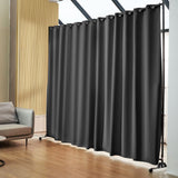 Omeo Portable Room Divider with Wheels, Black view 8