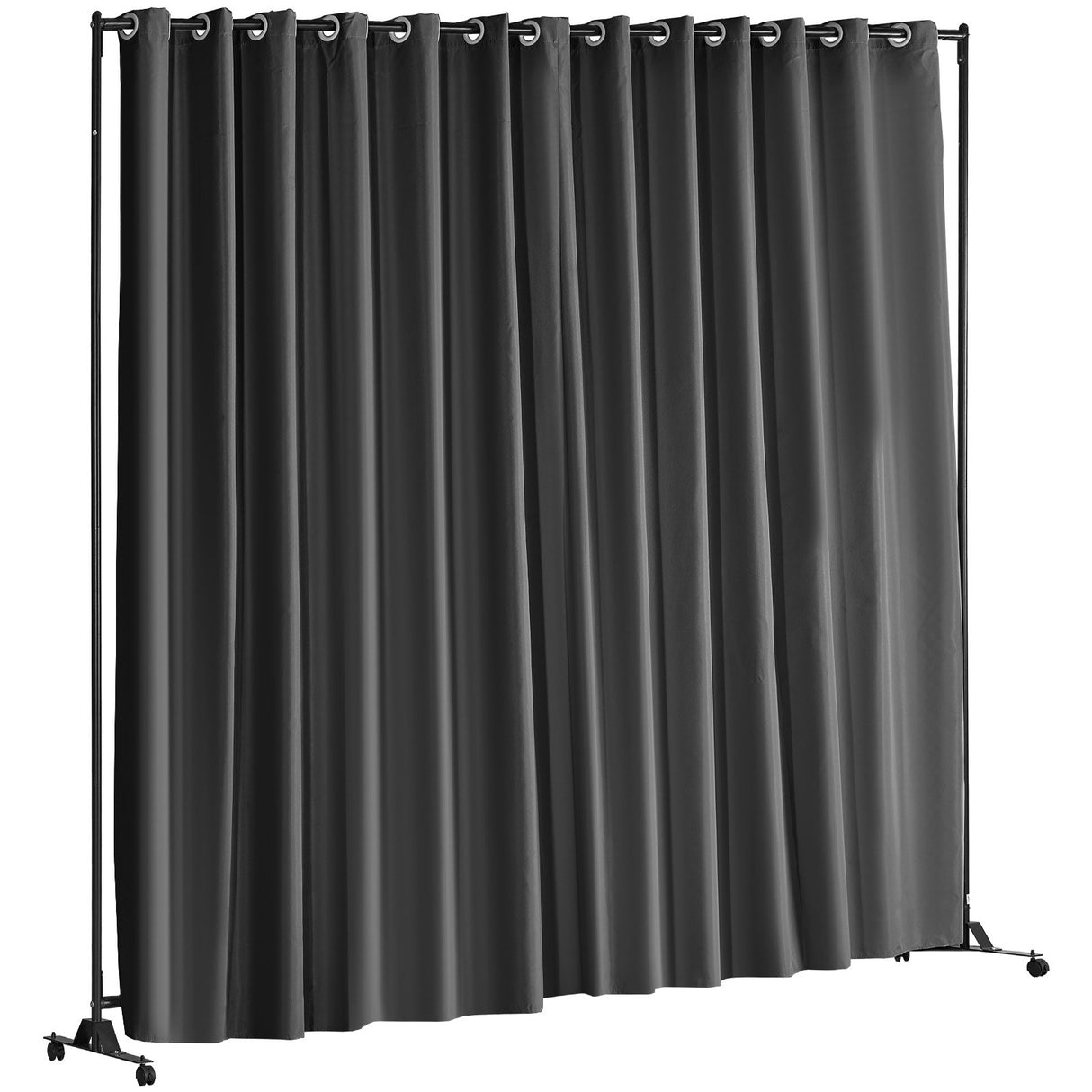 Omeo Portable Room Divider with Wheels, Black view 10