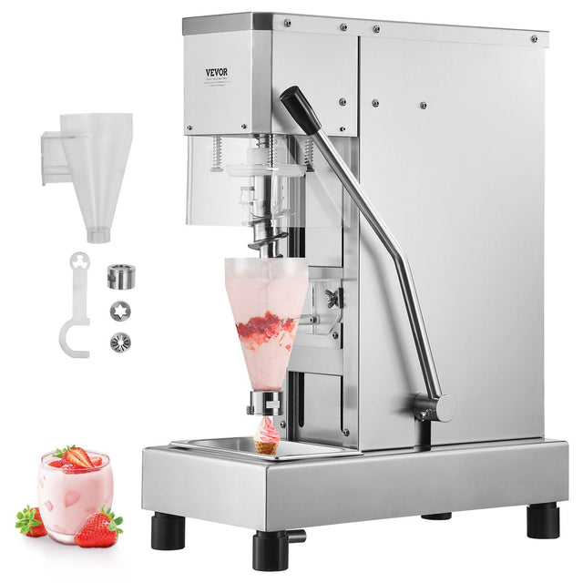 Stainless steel 750 W ice cream blender with two 5 L ingredient hoppers