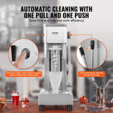 Extra long handle used to control mixing on the ice cream blender