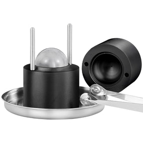 Cabra black aluminium ice ball press with tong and tray