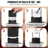 Cabra Aluminium Ice Ball Press, 60mm, Black